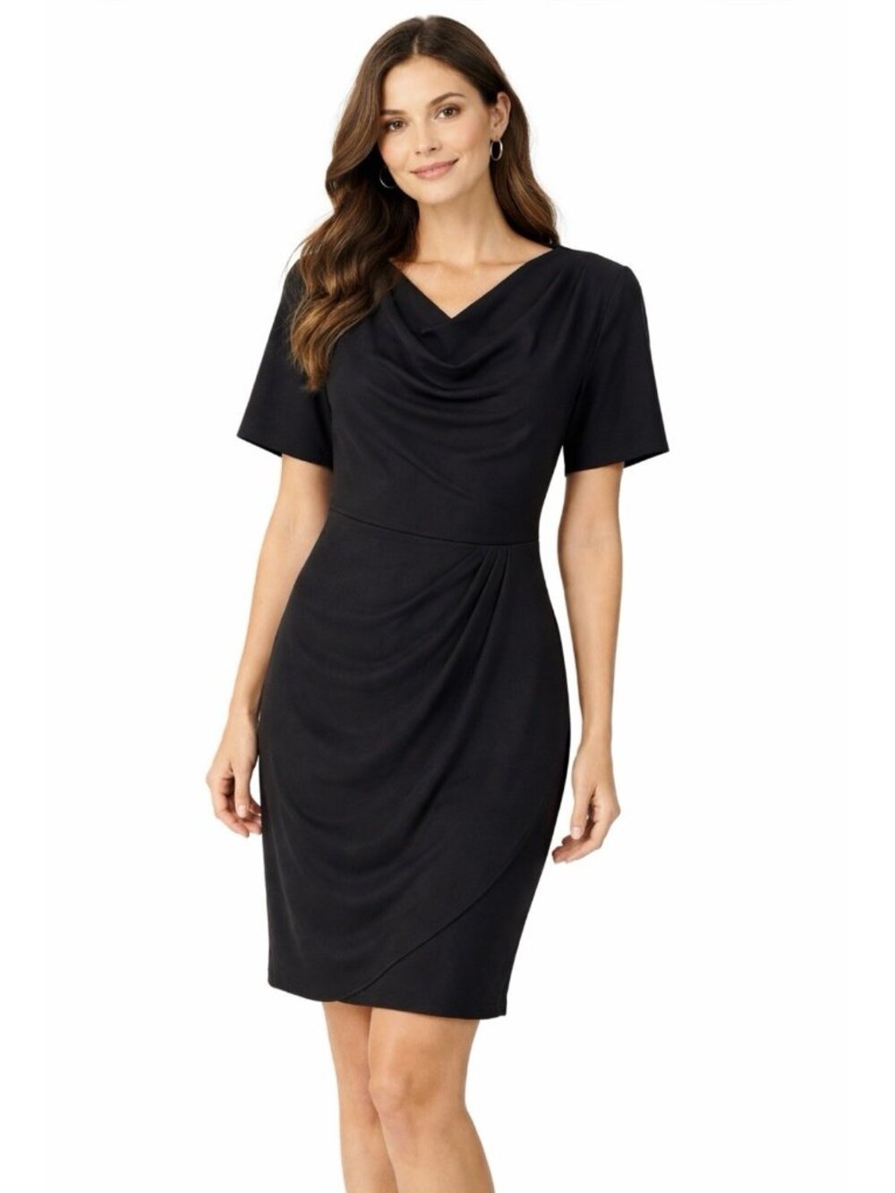 Donna Karan DKNY Dress 14 Black A Line Pockets W Belt NEW $129